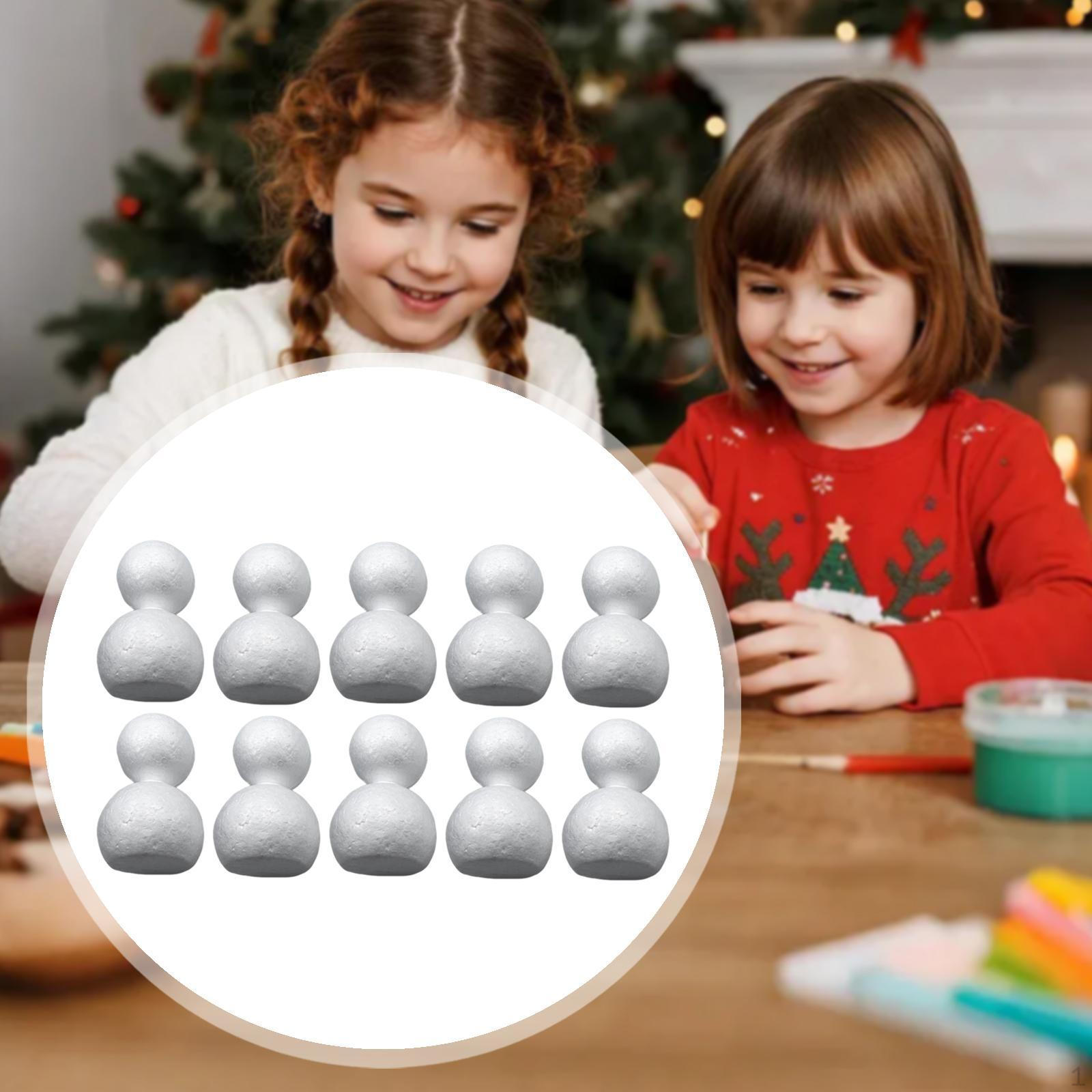 

10 штук Пенопластовый снеговик Рождественская роспись DIY Поделки Легкий Набор для ручной работы для 14cm