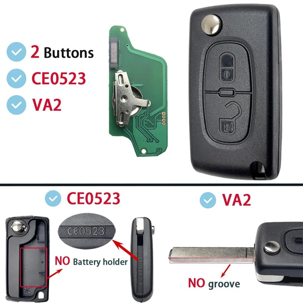 YOCASTY Flip Remote Car Key ASK FSK For Peugeot 207 307 308 407 607 807 For Citroen C2 C3 C4 C5 C6 Xsara Berlingo CE0536 CE0523 FSK For Citroen