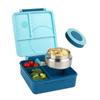 ABXF-Lunch Box With Stainless Steel Bowl, Plastic Dinner Plate, Microwaveable, Compartmentalized Bento, Lunch Box