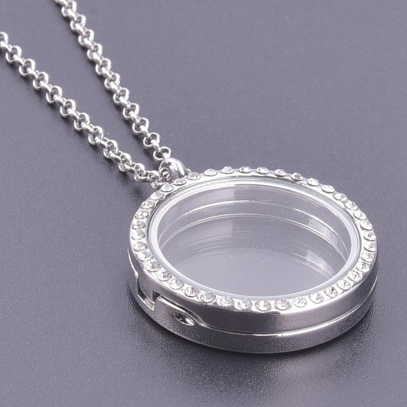 1Pc Round Heart Glass Cremation Urn Locket Pendant Necklaces For Ashes Mix Geometric Memory Floating Relicario Collares Jewelry