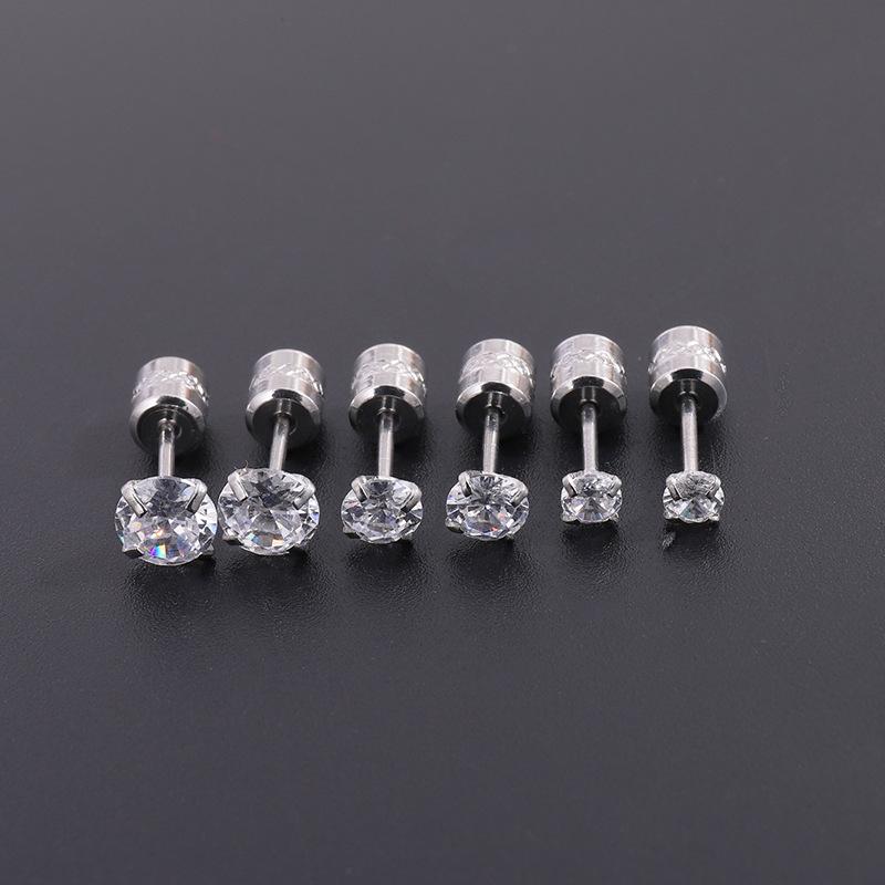 Stainless Steel Stud Earrings with Four-pronged Zirconia - Stylish and Simple, Perfect for Both Men and Women As Personalized Small Earrings.