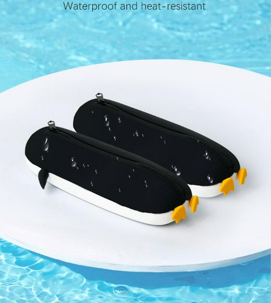 Silicone Penguin Pencil Case: Large Capacity, Waterproof, Portable & Cute Stationery Holder