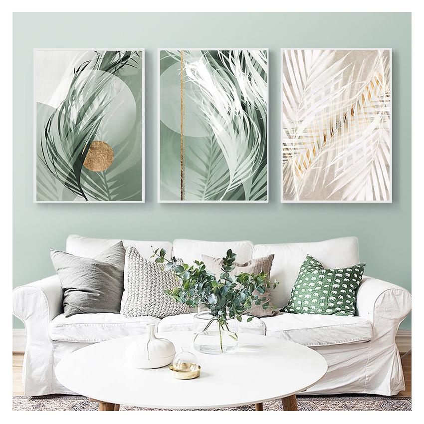 Odcienie Wall Art wydrukowano na płótnie malarstwo plakat skandynawski obraz na ścianę salon dekoracja wnętrz mglista roślina suszone liście światło słoneczne