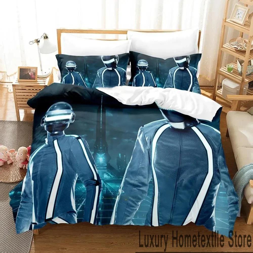 

3D Print Daft Punk Bedding Set Duvet Cover Bed Set Quilt Cover Pillowcase Comforter king Queen Size Boys Adult Bedding Set EU Single 135x200cm