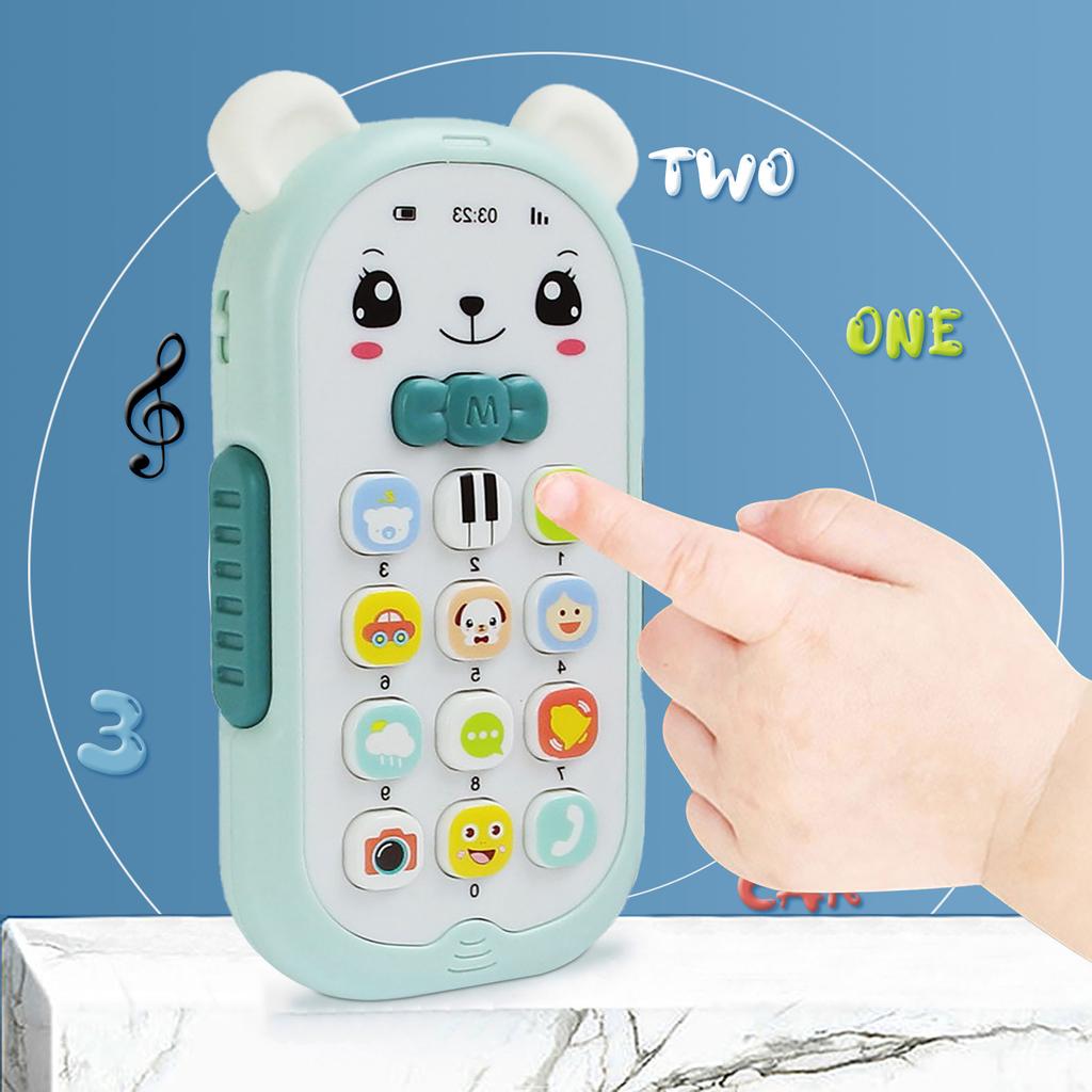 Baby Gutta-percha Toy Face Changing Music Mobile Phone