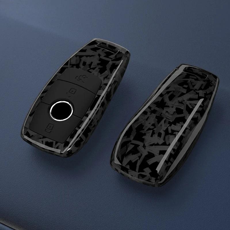 Abs Carbon Fiber Car Key Case Cover Shell For Mercedes Benz A C E S G Class Glc Cle Cla Glb Gls W177 W205 W213 W222 X167 Amg Fob