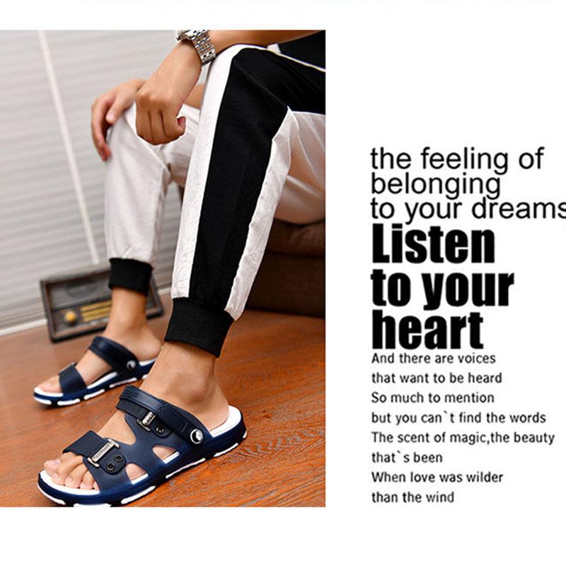 Herren-Hausschuhe, rutschfeste Sandalen, offene Zehen-Hausschuhe, Badezimmer-Strandschuhe