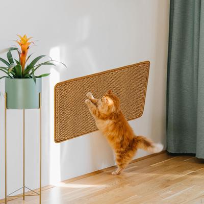 Cat Scratcher Mat Protect Couch and Carpets Self Sticky 60cmx90cm Sisal Scratching Mats for Bed