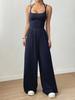 European & American Style Women's Casual Camisole Jumpsuit - Summer Wide Leg Loose Fit