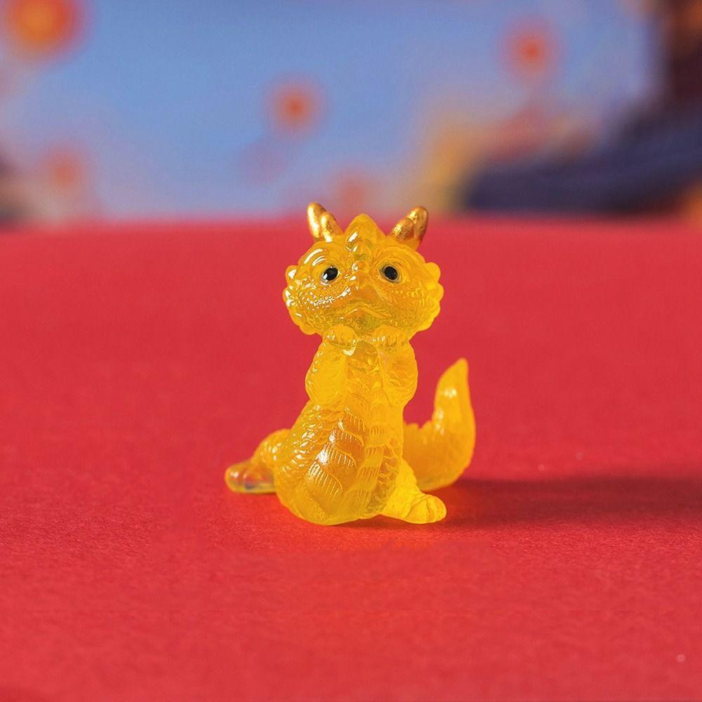 Small Transparent Resin Dragon Ornaments Chinese Zodiac Auspicious Dragons Dragon Figurine  Home