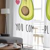 Avocado Green Cute Fruits Cartoon Tulle Curtains For Living Room Bedroom Decor Transparent Chiffon Sheer Voile Window Curtain
