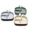 Non-Toxic Silicone Baby Dinner Plate Food Grade Baby Supplement Bowl Set Children'S Divided Dinner Plate Suction Cup One Piece