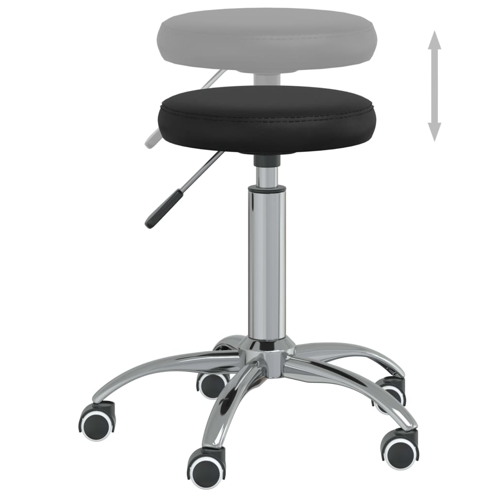 Vidaxl Swivel Office Chair, Black, Upholstered with Faux Leather