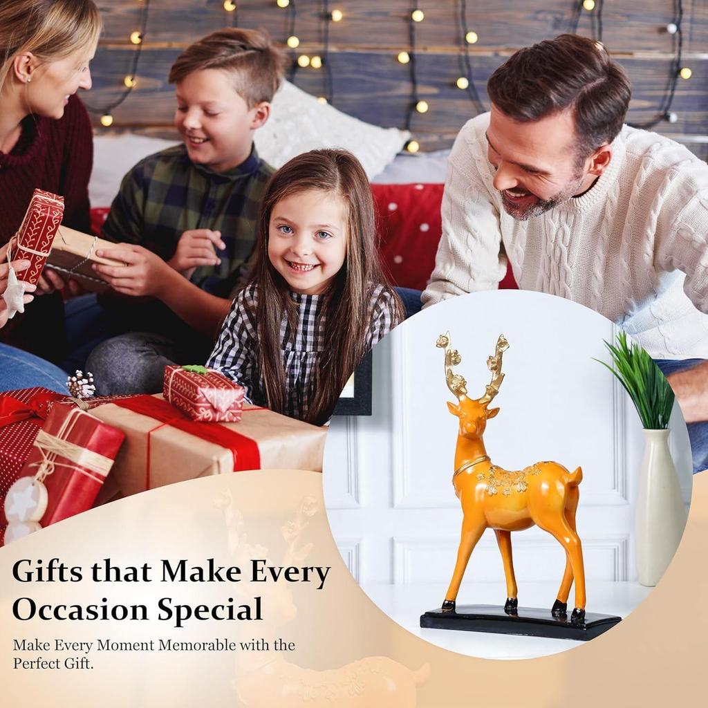 Elegant Reindeer Figurines – Decorative Elk Statues, Modern Deer Sculptures for Living Room, Office & Wedding, Ideal Gift