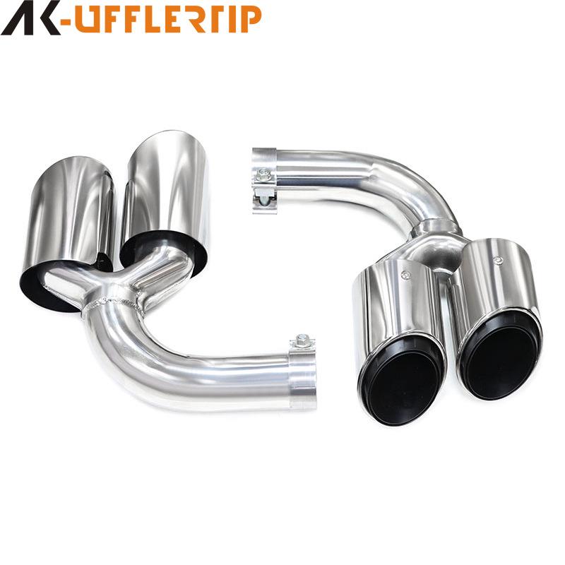 18-24 Year Porsche Cayenne Black Quad Exhaust Tailpipe Muffler Modification