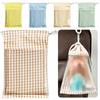 Gingham Dolls Display Bag Large Capacity Makeup Storage Pouch New Drawstring Bag  Dolls
