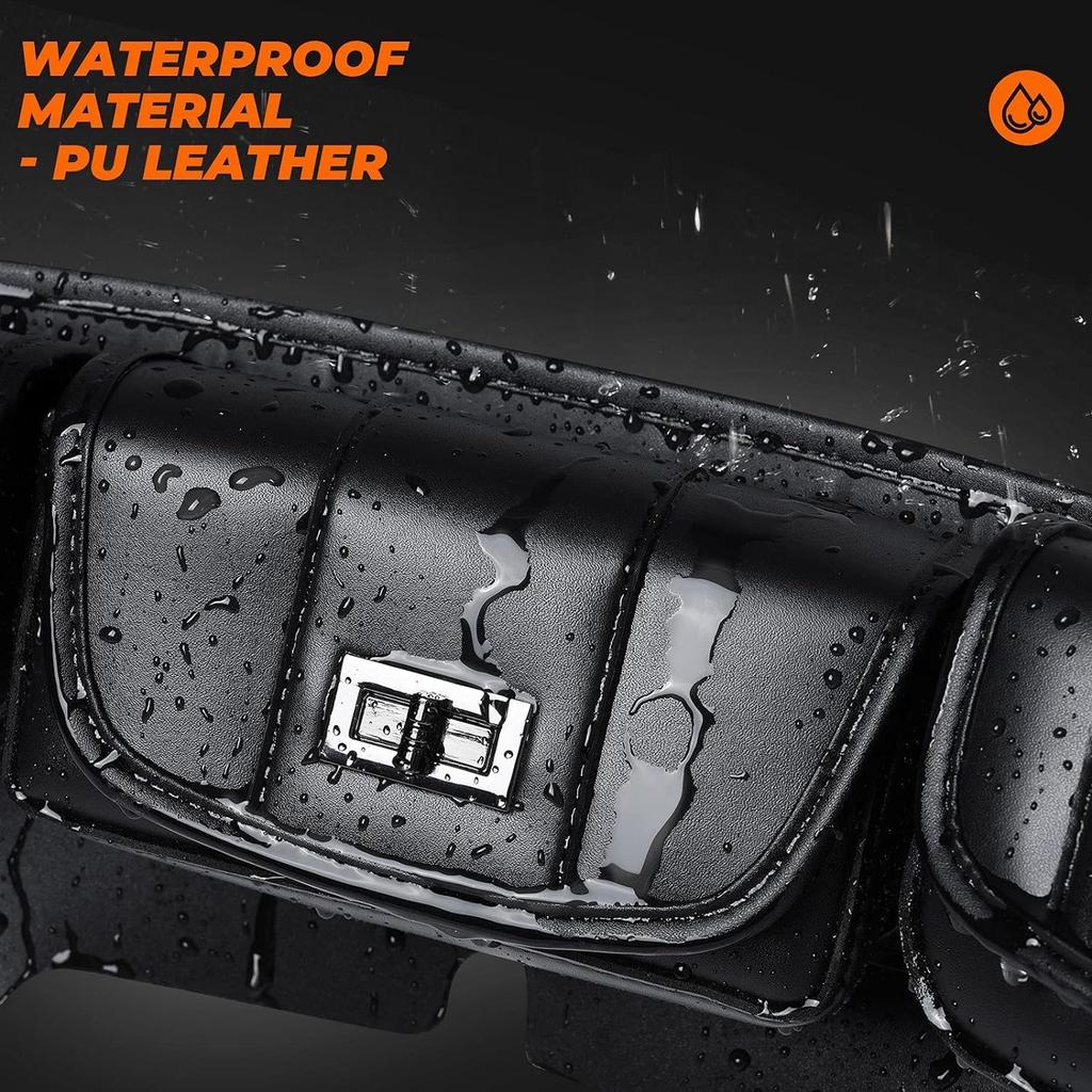 KEMIMOTO Windshield Bags Batwing Fairing 3 Pouches Pocket Compatible With 1996 1997 1998-2013 Touring Street Glide Road Glide FLHX FLH