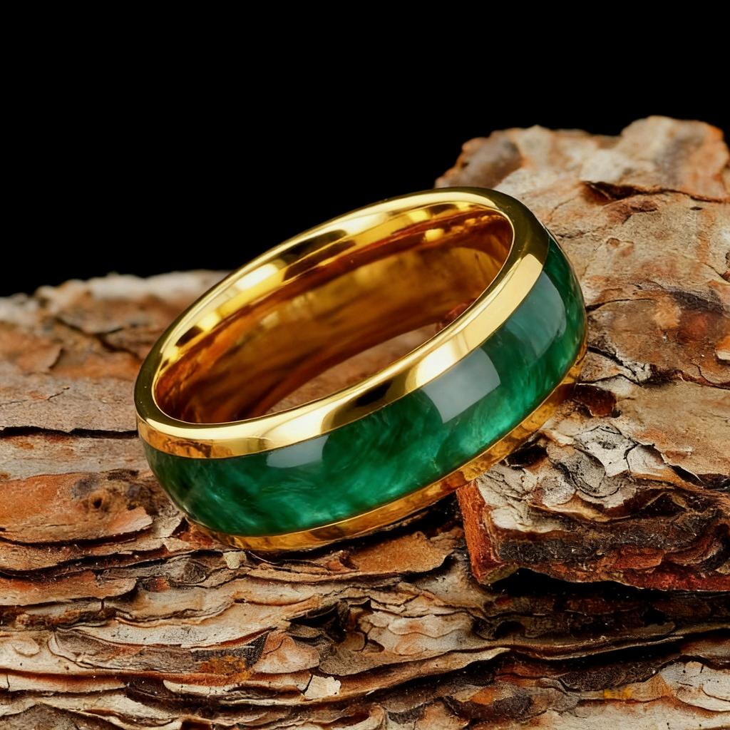 Blaue Abalone-Muschel-Einlagenringe für Herren, 8 mm Schwarze Gebürstete Edelstahlringe für Herren, Ehering Schmuck Geschenk