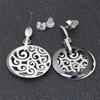 Fashion Jewelry Retro style Crystal from Austrian Black Ceramic earrings with Titanium steel hollow pattern Fit Women