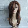 Parrucca Lunga Ondulata Riccia Completa da Donna Capelli Castani Parrucca per Cosplay