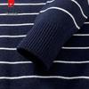 Pierre Cardin Men's Old Money Vintage Striped Henley Knit Sweater