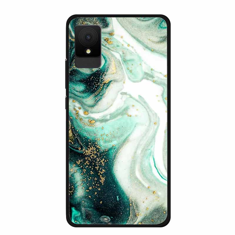 For TCL 505  Phone Cases Back Cover For TCL 502 Black Edge Silicone TPU Funda for TCL505 Marble Soft Case Colorful Coque Bumper TCL 505