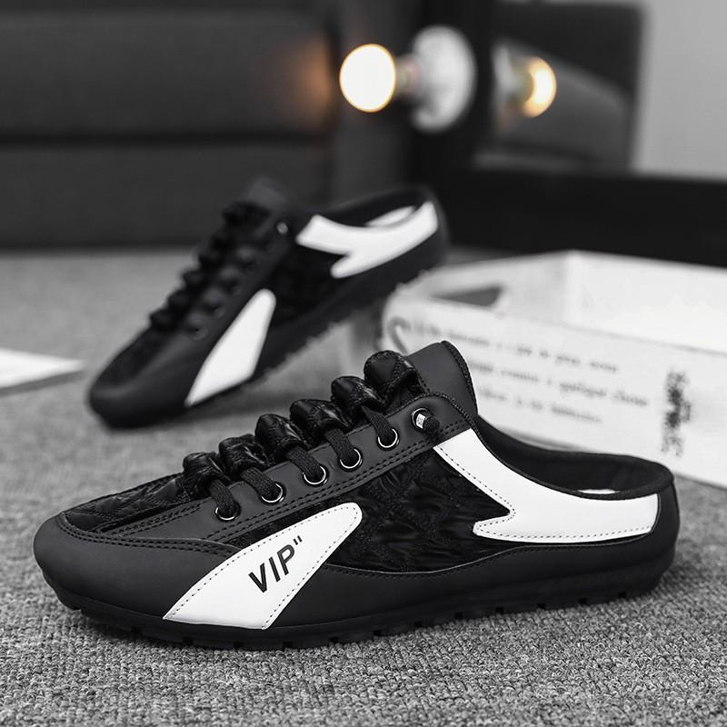 Fashion Half Slippers for Men Trendy Men's Flat Bottom Casual Shoes Soft Sole Support Shoes Men's Sneakers Zapatos De Hombre 2024