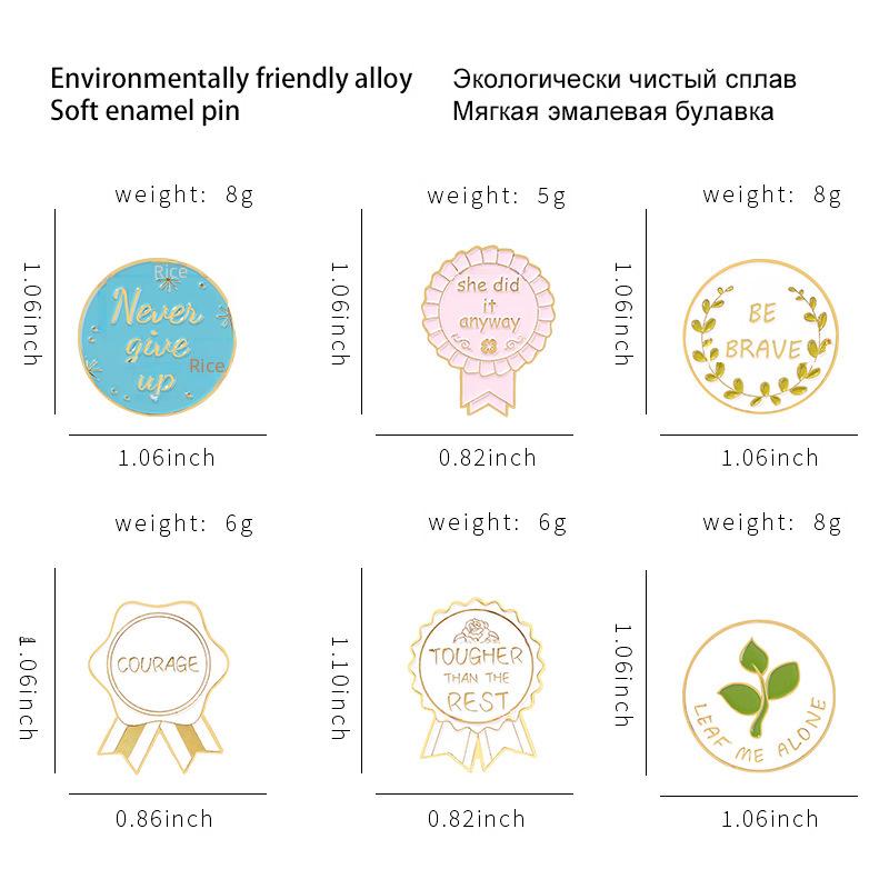 Green Unique Leaf Brooch For Kids Reward System Stylish Metal Badge Outfits For