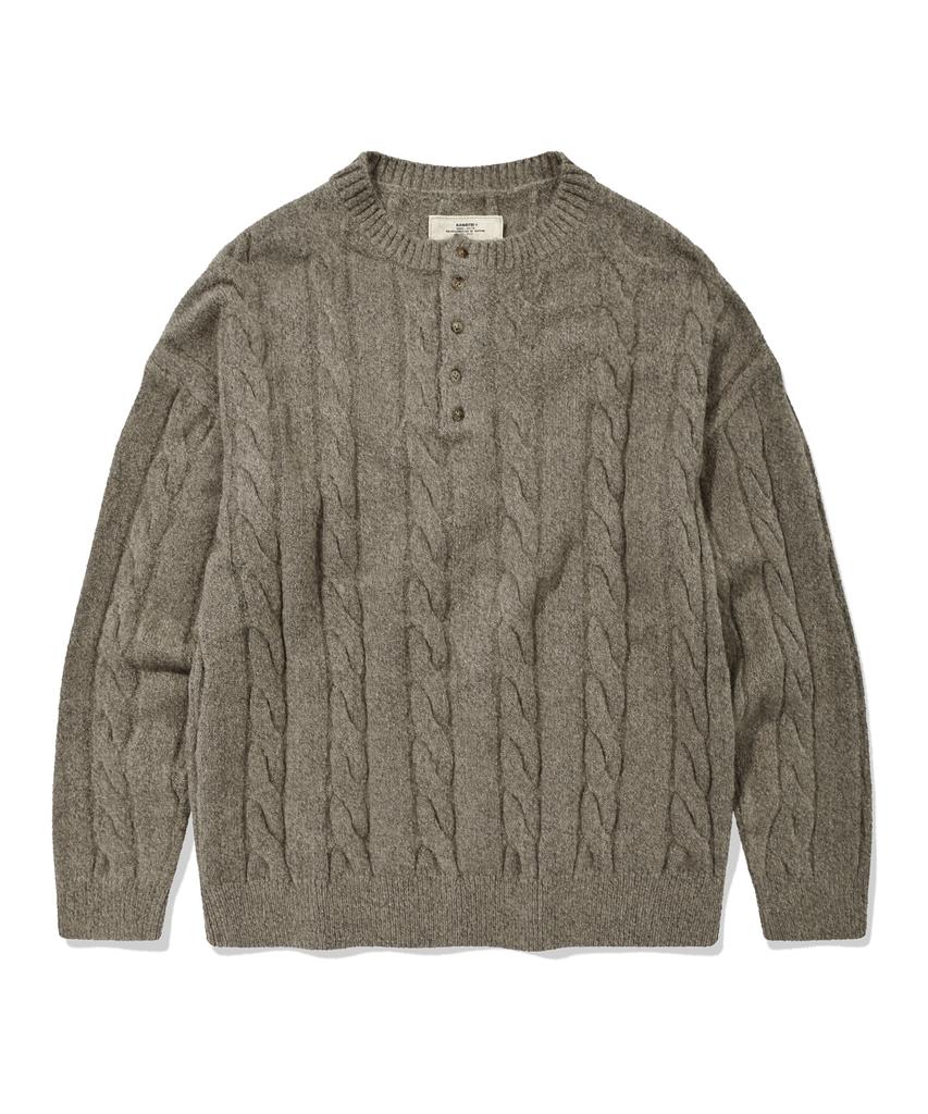 Kaneitei Warm Touch Henley Knit (Beige)