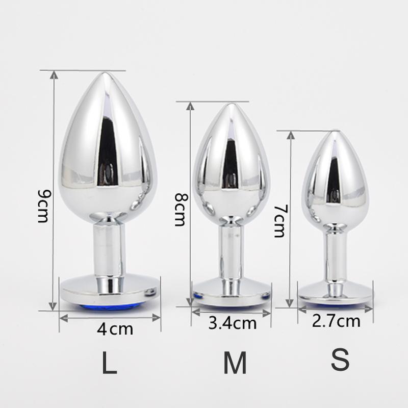 Anal Plug 3 Sizes Colored Crystal Stainless Steel Butt Plug For Women Stimulator Anal Sex Toys For Couples Prostate Massager