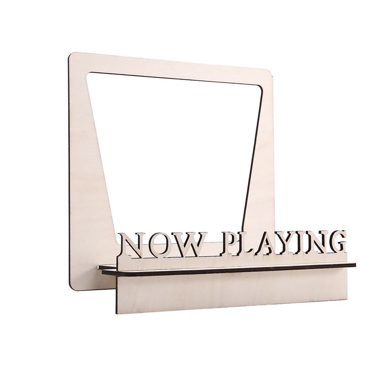 Good-Now Playing Vinyl Record Stand 3D Retro Holder For Vinyl Records Wood Record Stand  Vinyl Gift Idea Turntable Accessories