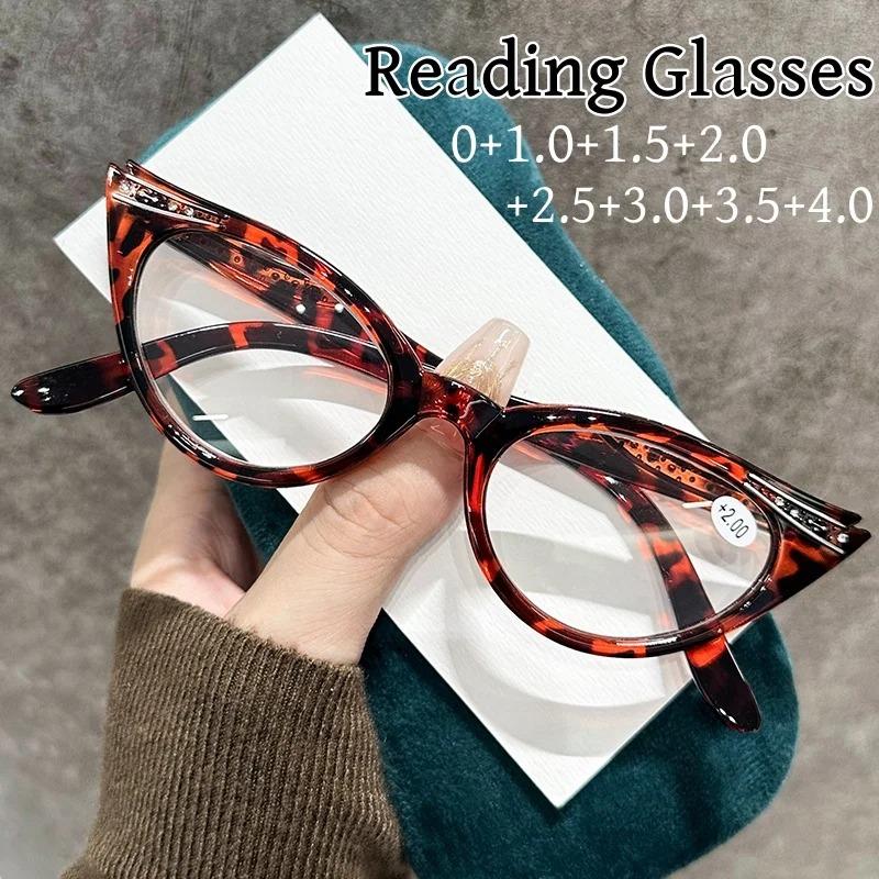 Mode Damen Cat Eye Lesebrille Neue Trendy Blau Licht Blockieren Weitsicht Brillen Rezept Presbyopie Brillen 0 + 1,5