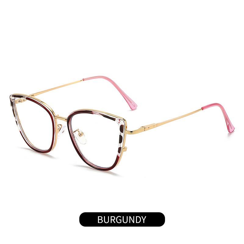 New trendy cat eye glasses frame European and American color-changing anti-blue glasses fashionable personalized flat glasses