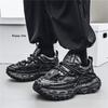 Men's Spring Low-Top Thick-Soled Height-Boost Dad Shoes Trendy Leather Casual Sneakers