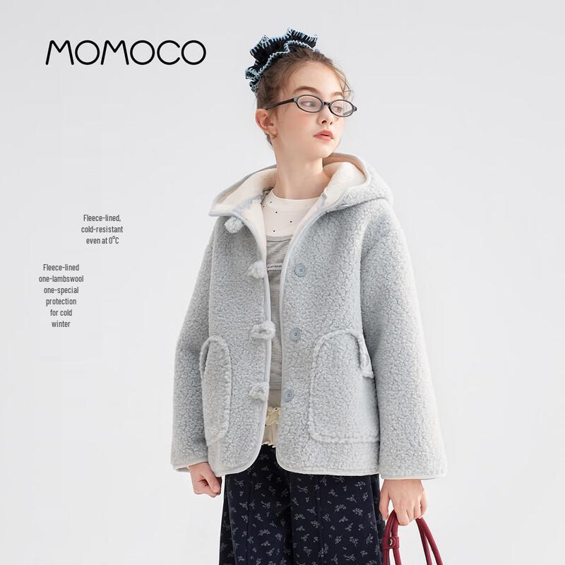MOMOCO Girls  2025 Winter Fashion Korean Style Plush Jacket 130