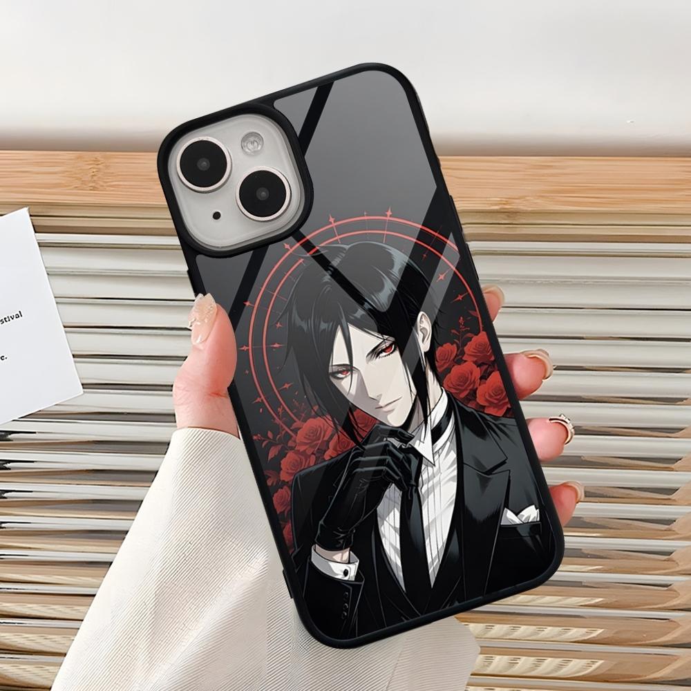 

Black Butler Phone Case For Iphone 15 Pro Max 14 12 11 13 Mini 16 8 7 Plus X Xs XR PC+TPU Back Cover iPhone13 ProMax