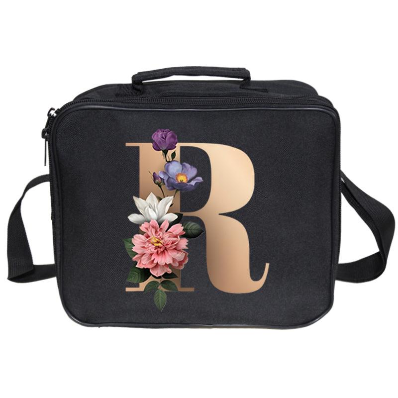 Neue bedruckte Lunchtasche mit 26 Buchstaben, großes Fassungsvermögen, Mehrfachtaschen-Lunchbox-Tasche