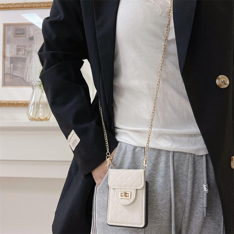 Applicable to VIVO X Flip lamb pattern lock card bag, mobile phone case, oblique span chain card, change bag case, protective case.