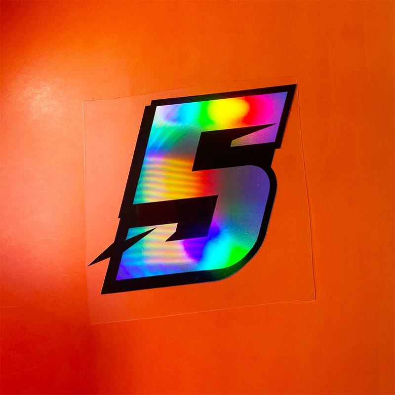 1PC Reflective Laser Arabic Numbers Motorcycle Stickers DIY Scooter Body Front Fairing for BMW KTM YAMAHA Kawasaki Suzuki Honda
