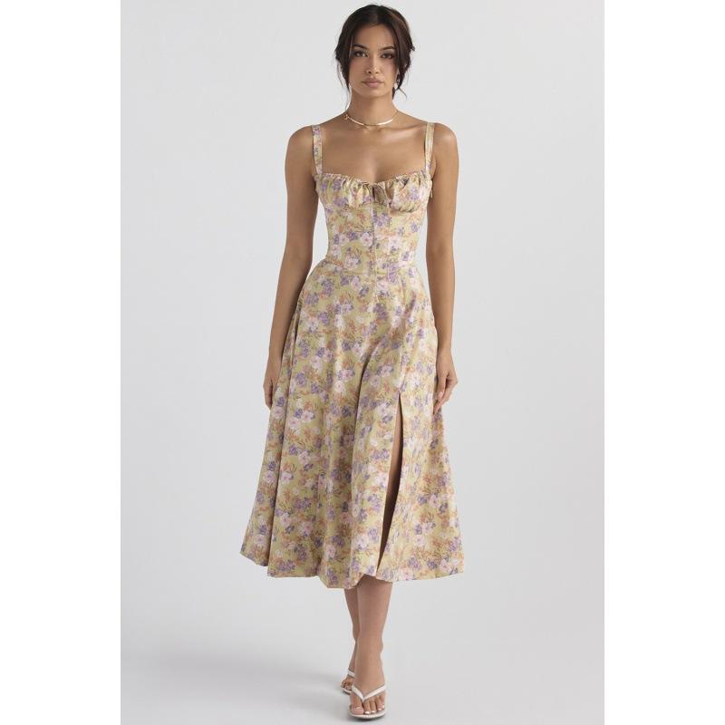 2026 popular summer commuter temperament solid color fashionable high-end suspender dress skirt women