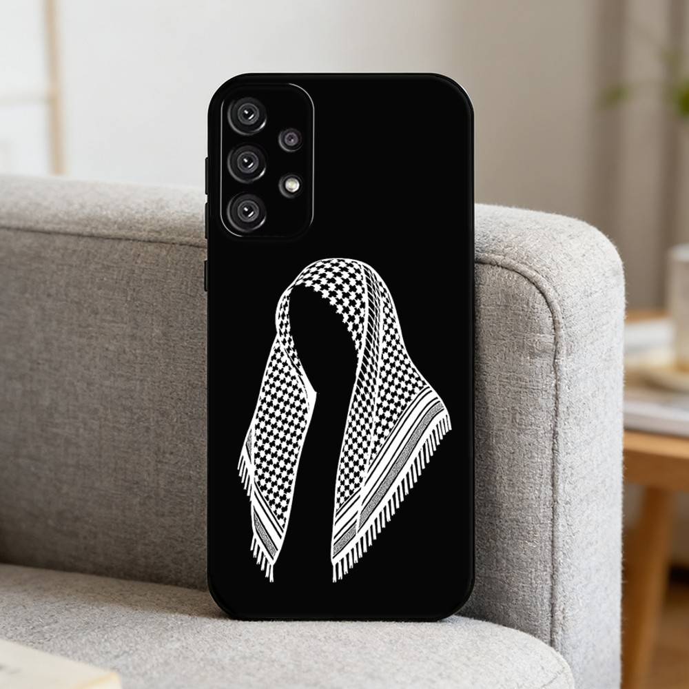 H-Hattah K-Keffiyeh Fashion Phone Case For Samsung S25,S24,S21,S22,S23,S30,Ultra,S20,Plus,Fe,Note,10,9,5G Black Cover