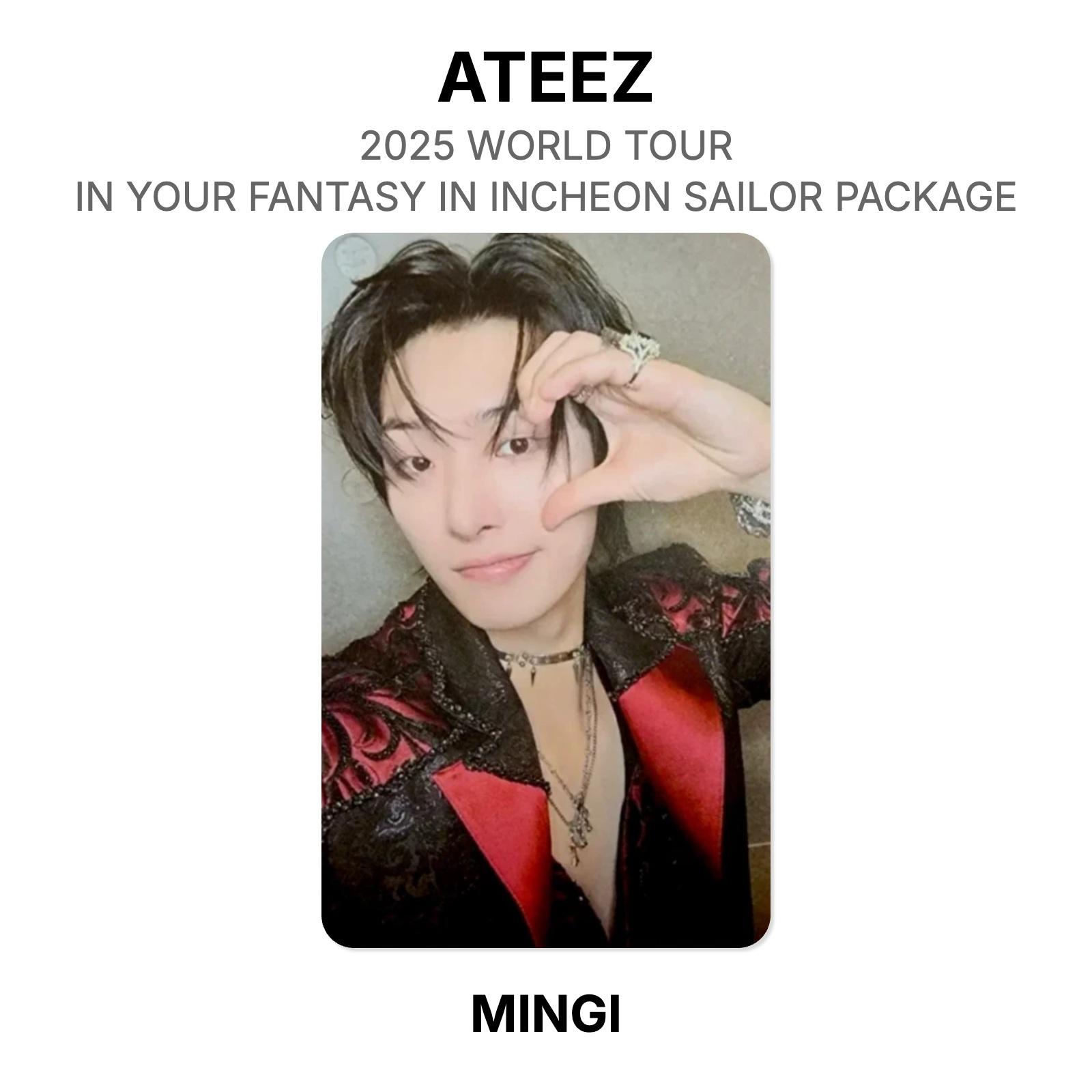 ATEEZ Мировой тур 2025 IN YOUR FANTASY в Инчхоне Пакет «Моряк» Официальная фотокарточка MINGI gray