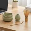 Japanese Heart-shaped Matcha Bowl Set with Whisk and Brush for Tea Ceremony