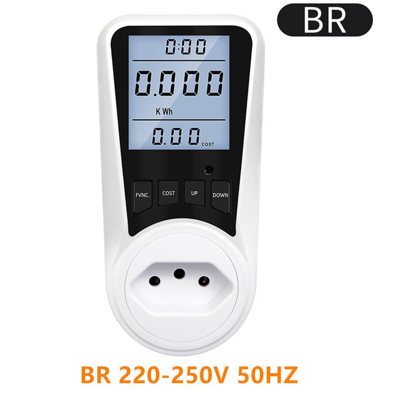 Energy Meter Digital Wattmeter Socket AC Power Meter Electric Consumption Power Kwh Wattage Monitor EU BR FR AU US UK IT TH Plug
