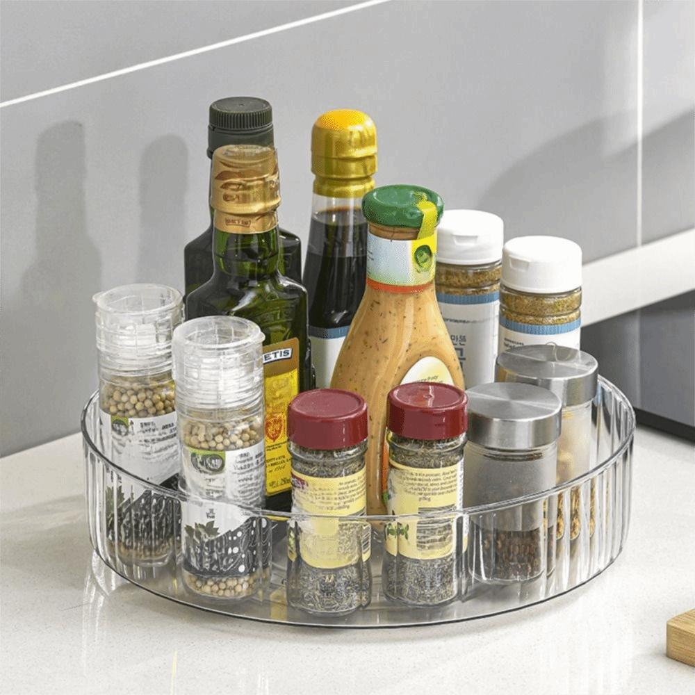 Large Capacity Kitchen Seasoning Organizer Turntable Spice Rack  Cosmetics