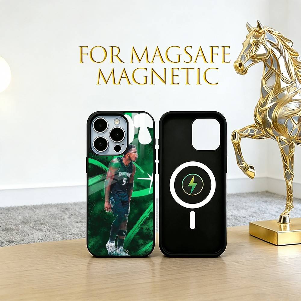 Anthony Edwards Phone Case For iPhone17,16,15,14,13,12,11 Plus,Pro Magnetic with Magsafe Wireless Charging