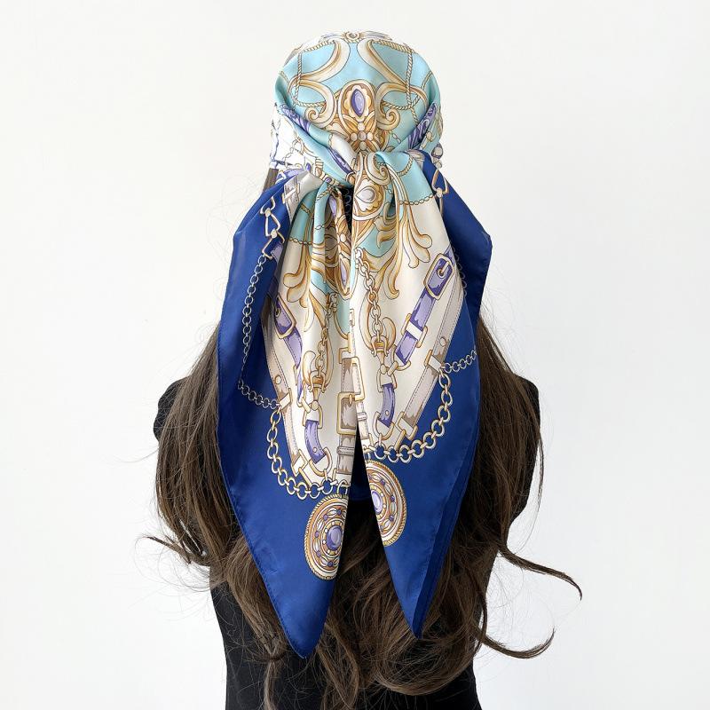 Headscarf Silk Scarf 90cm Women's Headscarf New Versatile Satin Thin Large Square Scarf