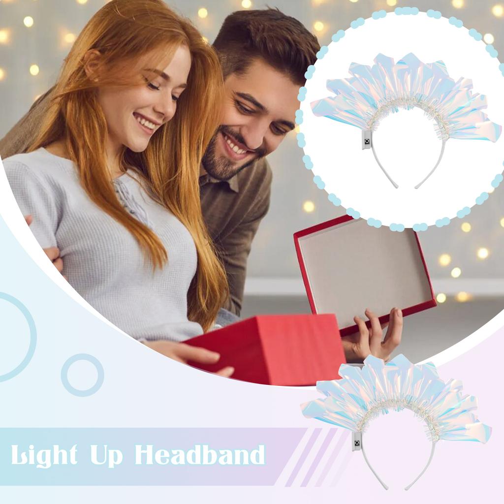 LED Headband Plastic Luminous Hairband 3 Adjustable Mode Light LED Hair Band for Christmas Party Stage Evening Performance Decor