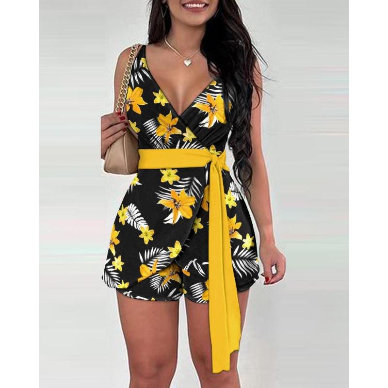 

YYFS Женская Мода Повседневный Летний Весенний Безрукавный V-образный Вырез Брюки Костюмы S