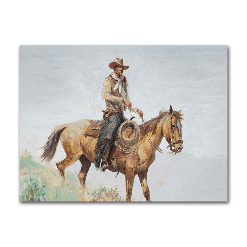 Vintage Old West Antique Horse Riders Cowboys Western Hills Art Posters Canvas Painting Wall Prints Pictures for Room Home Decor